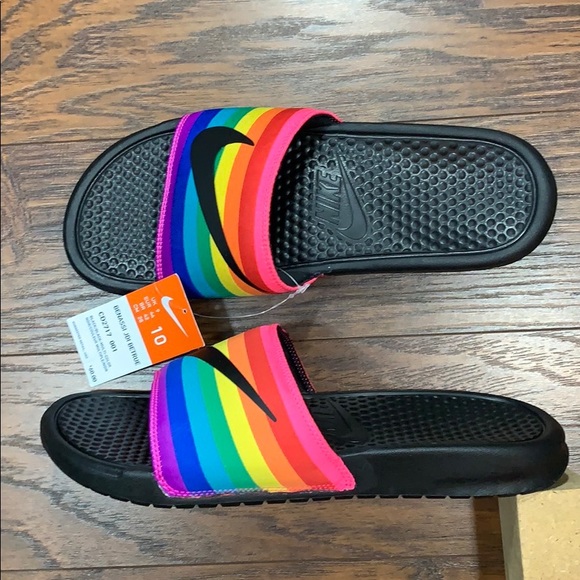 NIKE BENASSI JDI BETRUE Black/Black-Multi-Color - Picture 15 of 16